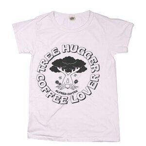 Alfred Coffee Tree Hugger Coffee Lover T-Shirt in White